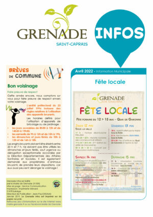 Grenade Infos - avril 2022